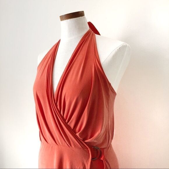Free People orange Halter Wrap knit top XS - Picture 3 of 8